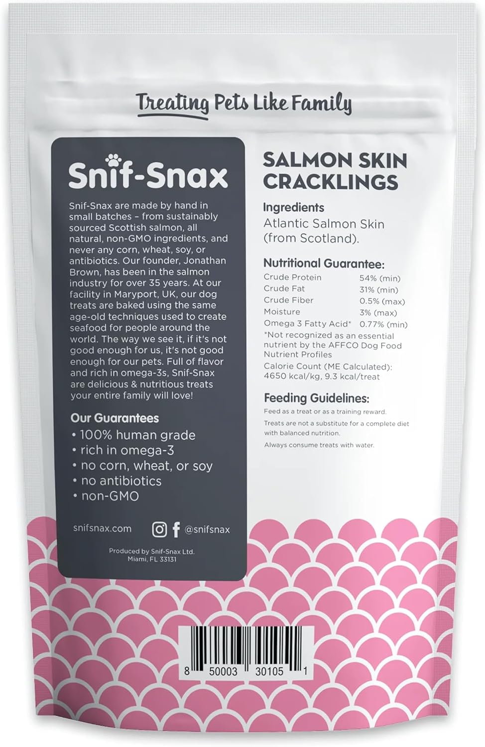 Snif-Snax Pieles de Salmón Golosinas para Perros (1.5 onzas, paquet...