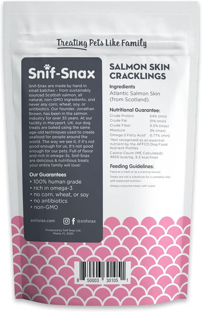 Snif-Snax Pieles de Salmón Golosinas para Perros (1.5 onzas, paquet...