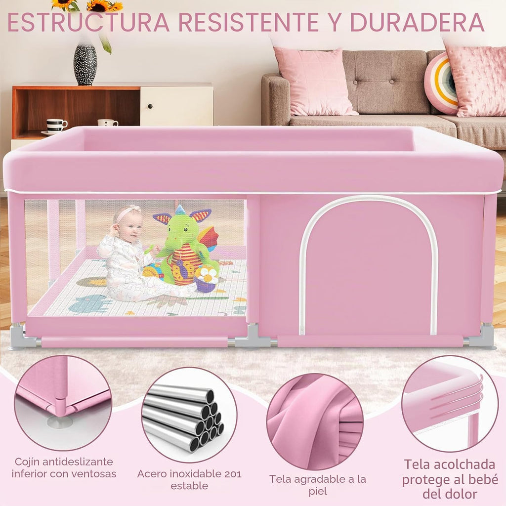 XVISHX Corralito para bebés con paspartú, 50 x 50 pulgadas, corrali...
