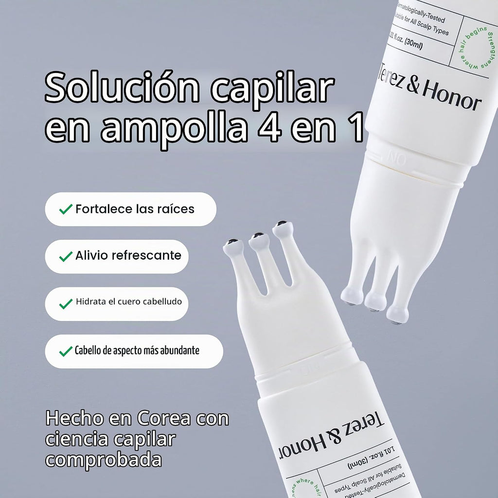 Suero para el cuero cabelludo que fortalece el cabello en ampolla -...