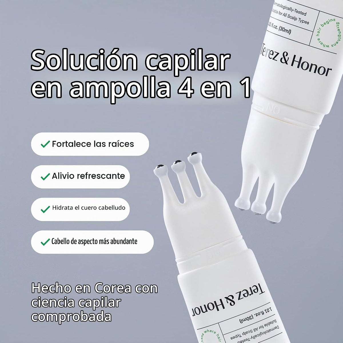 Suero para el cuero cabelludo que fortalece el cabello en ampolla -...