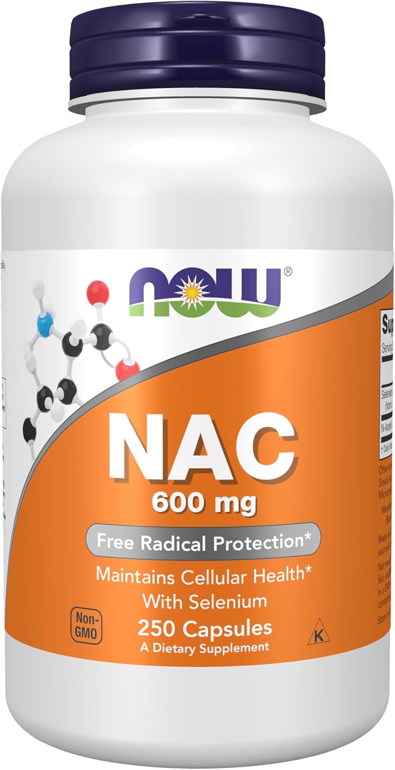 Suplemento de NOW Foods NAC, acetil cisteína, 0.02 oz, 86, 250, 1, 1
