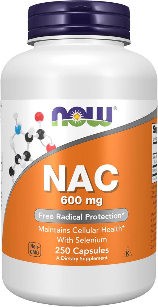 Suplemento de NOW Foods NAC, acetil cisteína, 0.02 oz, 86, 250, 1, 1