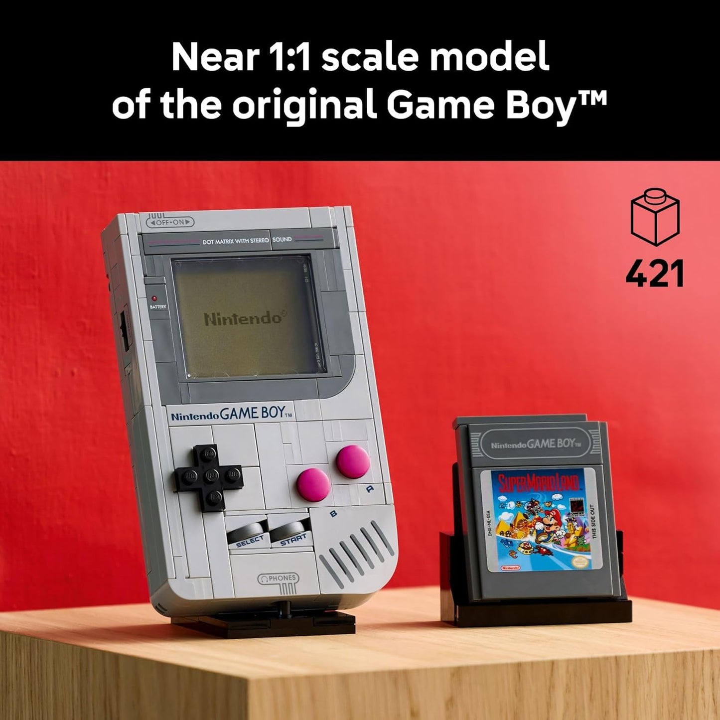 LEGO Super Mario Game Boy - Juegos de construcción retro para adultos, a partir de 18 años - Regalos para cumpleaños - Modelo coleccionable con juegos y soporte de exhibición - 72046