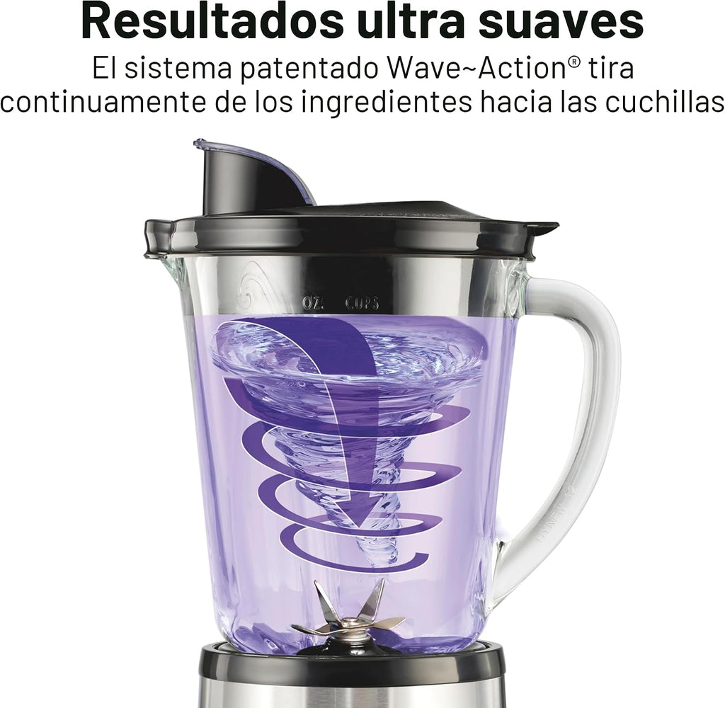 Hamilton Beach Wave licuadora y trituradora multifunción, 40 oz con...