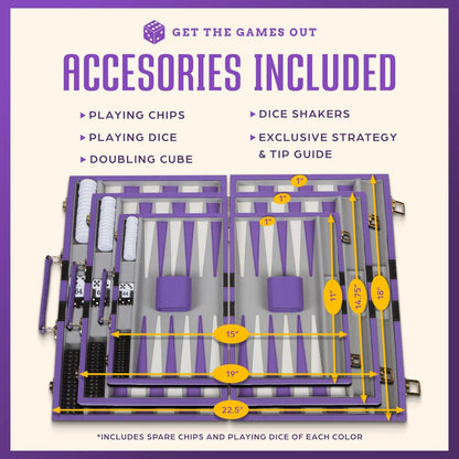 Get The Games Out Juego de backgammon, funda clásica para juegos de...
