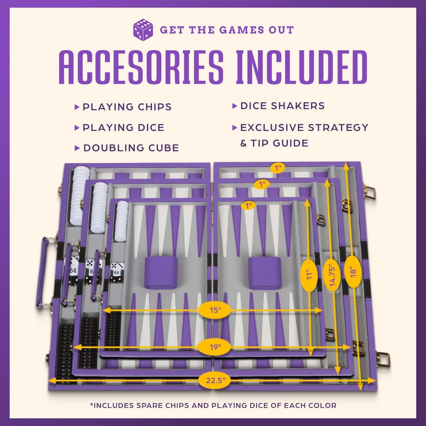 Get The Games Out Top Backgammon Set \u2013 Estuche clásico de jueg...