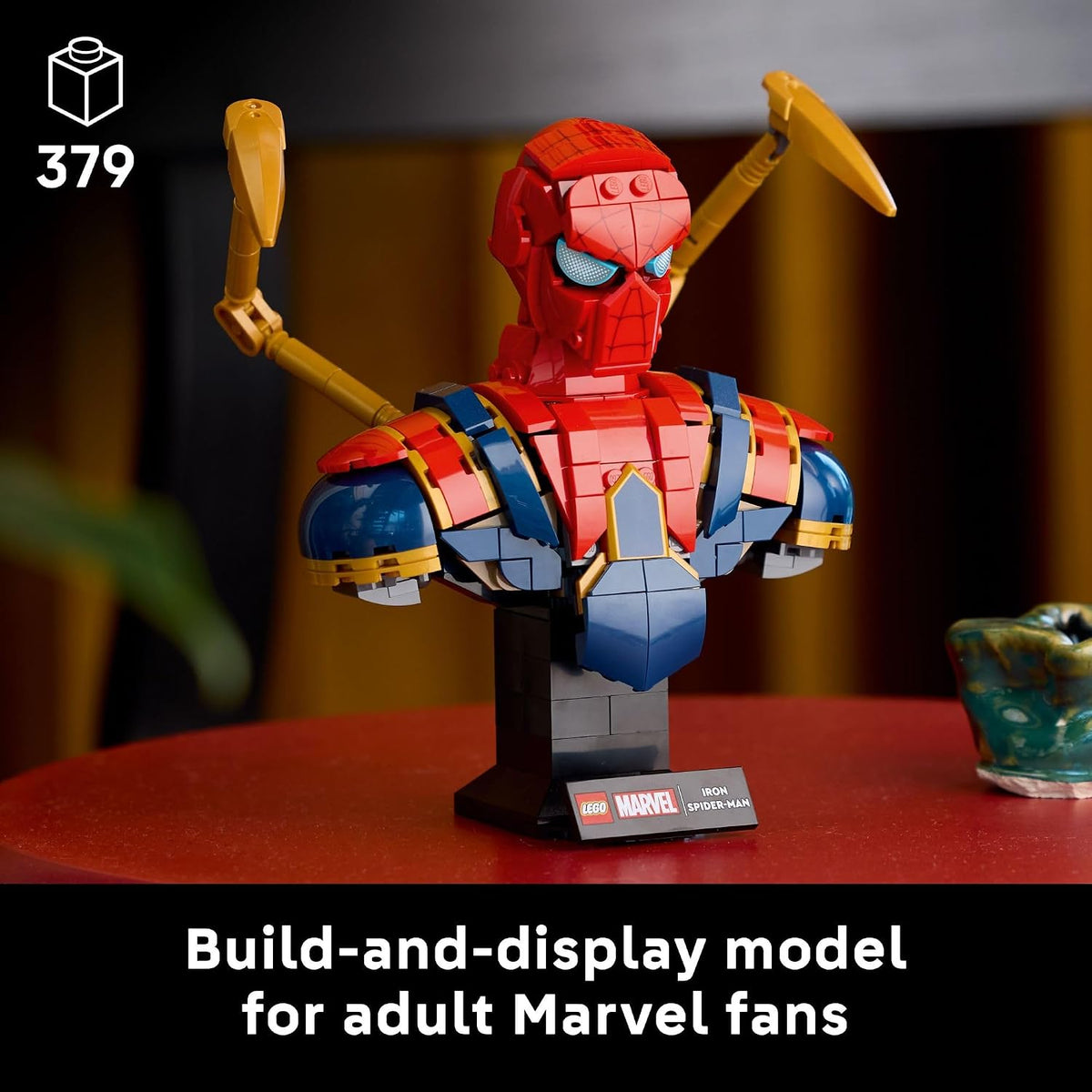 LEGO Marvel Iron Spider-Man Bust coleccionable \u2013 Kit de constr...