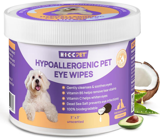 HICC PET Toallitas para ojos para perros y gatos, tratamiento para...