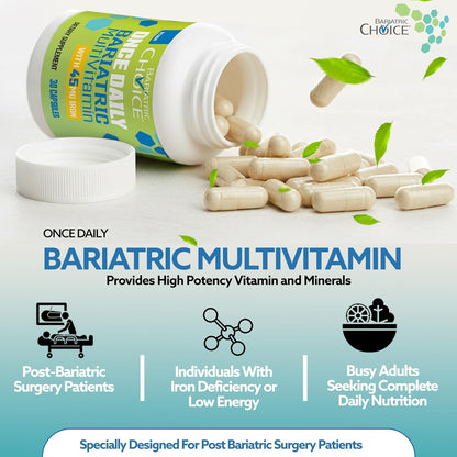 Bariatric Choice Multivitamínico bariátrico una vez al día con 45 m...