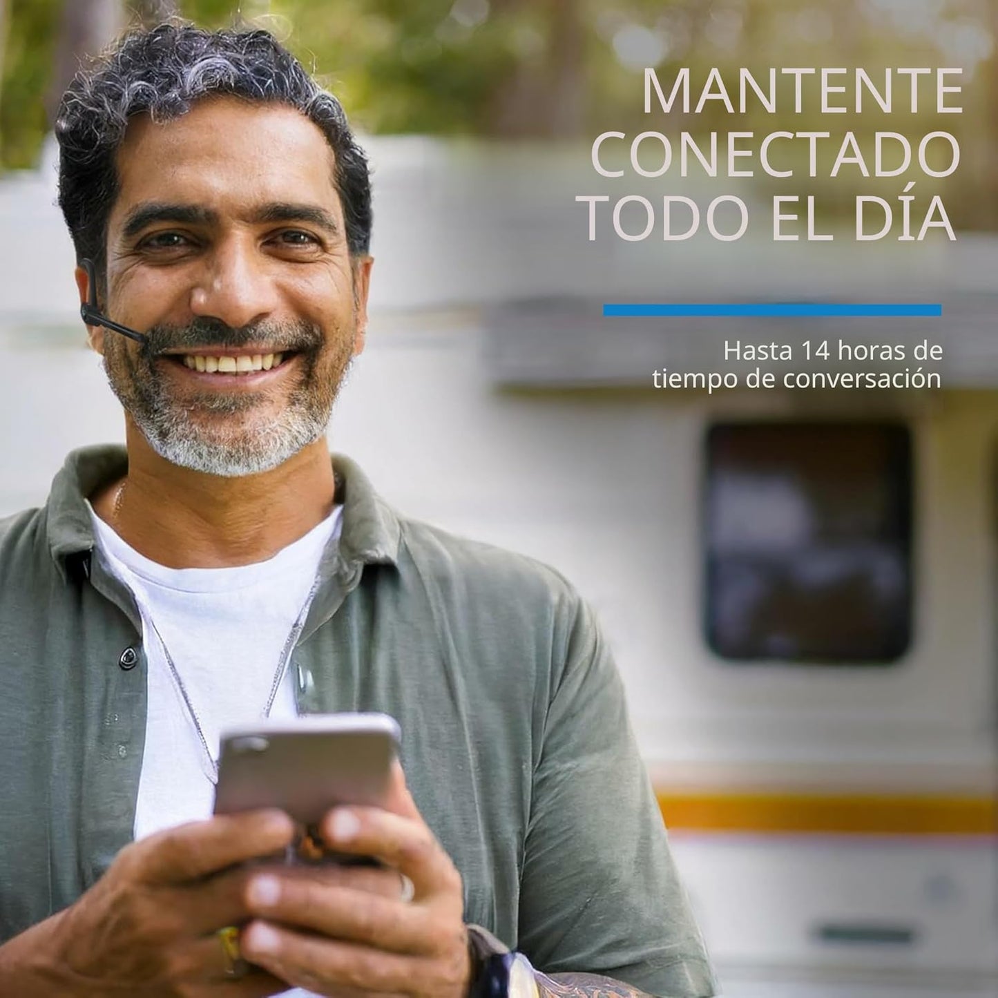 BlueParrott M300-XT SE - Auriculares inalámbricos Bluetooth mono con cancelación de ruido del 80% para trabajadores móviles y conductores de entrega, diseño compacto con protección IP54, tiempo de