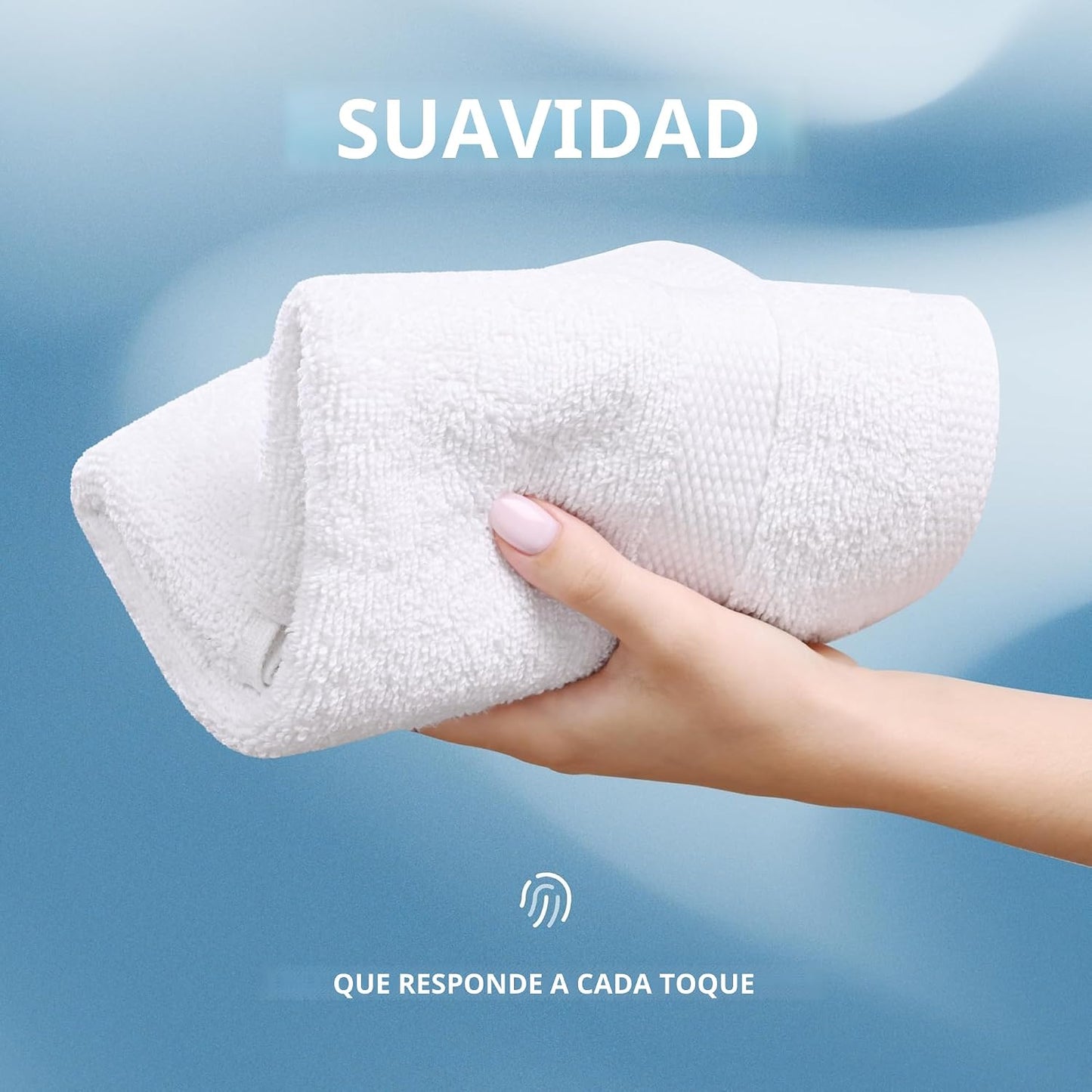 White Classic - Juego de lujo de toallas de baño para baños, hotele...