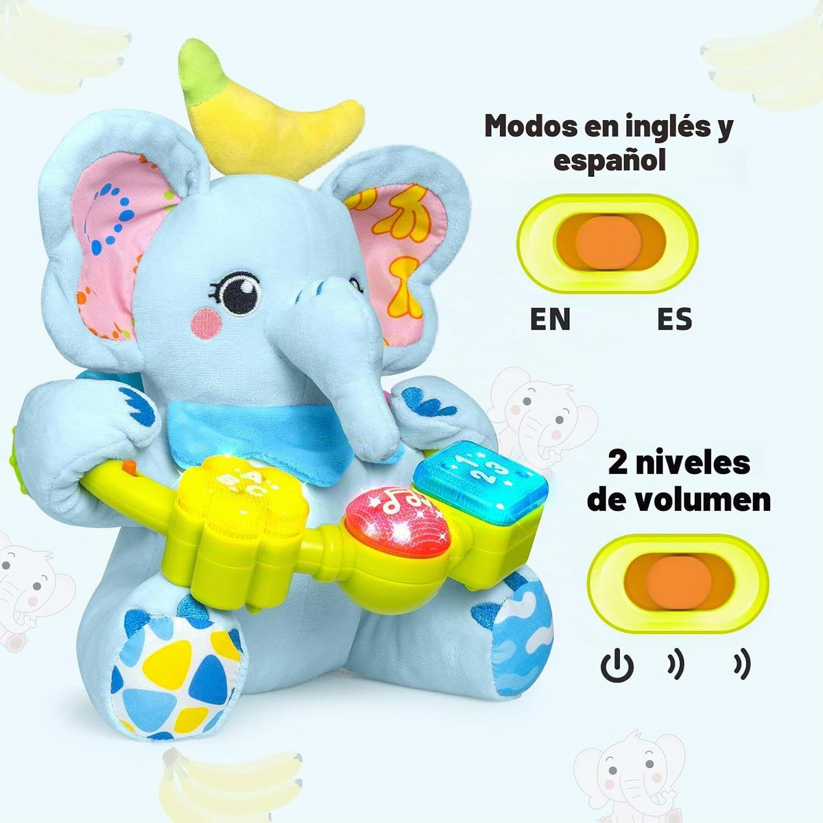 Ryotagift Juguetes de animales de peluche musicales bilingües de el...