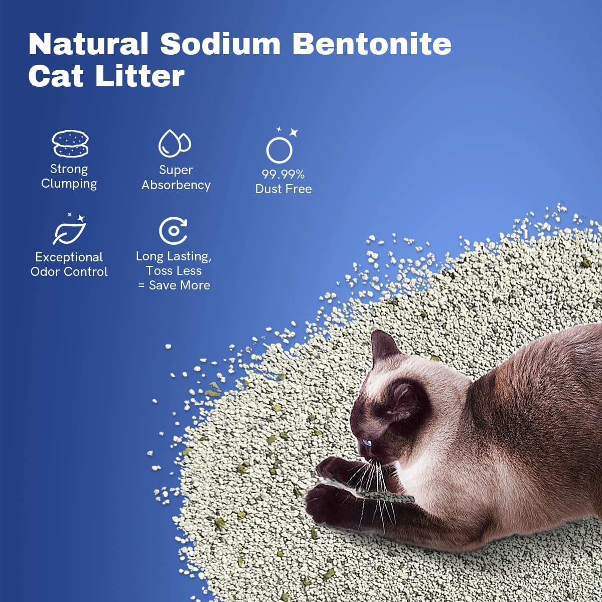 LALAHOME Arena aglutinante para gatos, arena para gatos de bentonit...