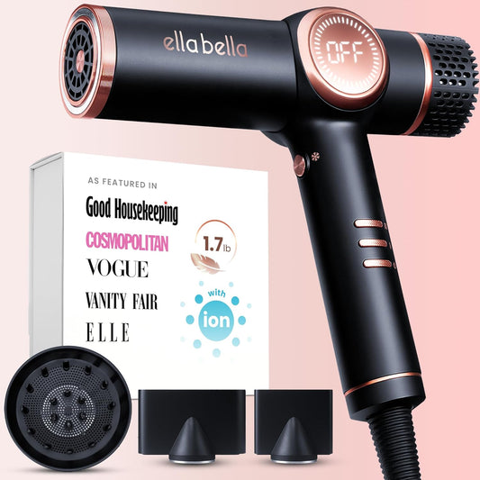 ELLA BELLA® Secador de pelo iónico profesional con difusor \u2022 S...