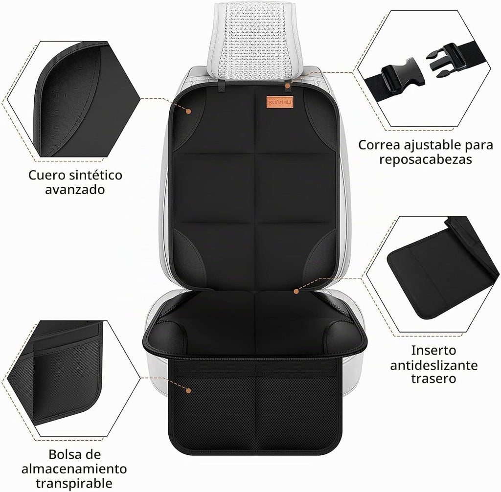 SMART ELF Protector de asiento de coche, acolchado más grueso y res...