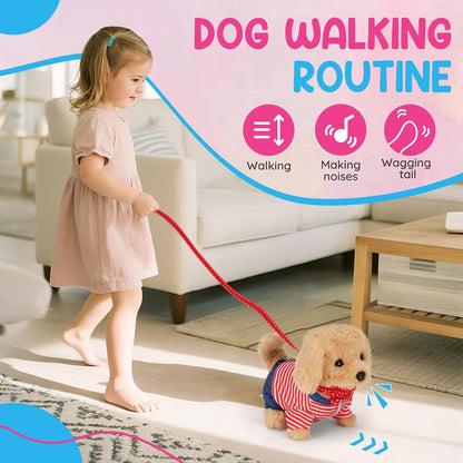 Juguete para niños pequeños 10 piezas Juguete interactivo de perro robot retriever - Cachorro caminante y de peluche con estetoscopio para juego de roles de veterinario, regalo educativo para