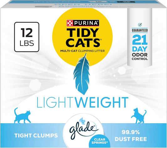 Purina Tidy Cats Ligera con Glade Clear Springs Multi-Gato, Aglomer...