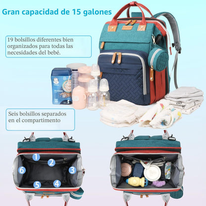 Jeryswet - Mochila para pañales de bebé con cambiador, impermeable,...