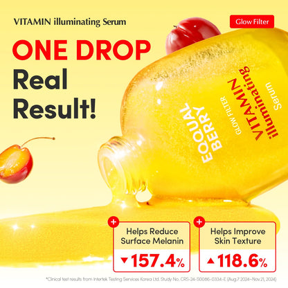 EQQUALBERRY Suero iluminador de vitaminas | Niacinamida 4% + suero...