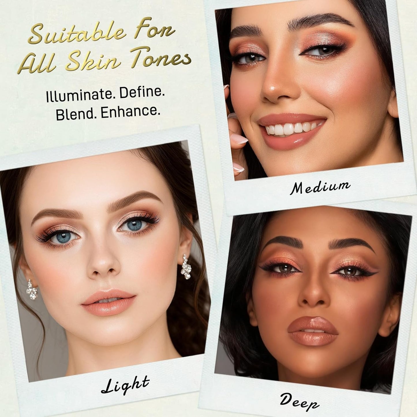UCANBE Juego de paleta de maquillaje horneado de tamaño completo, incluye rubor, bronceador, 8 sombras de ojos y pinceles, pigmentado todo en uno para cara y ojos, kit de regalo de belleza de polvo