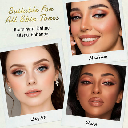 UCANBE Juego de paleta de maquillaje horneado de tamaño completo, incluye rubor, bronceador, 8 sombras de ojos y pinceles, pigmentado todo en uno para cara y ojos, kit de regalo de belleza de polvo