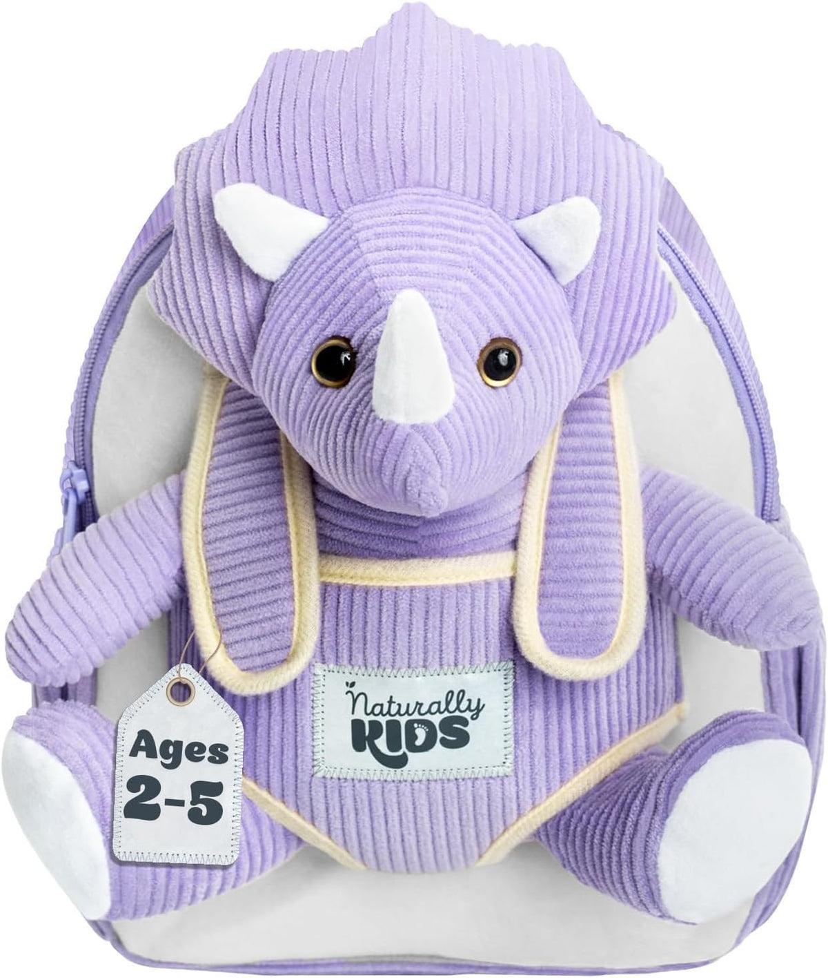 Naturally KIDS Mochila para niños pequeños con juguete Triceratops...