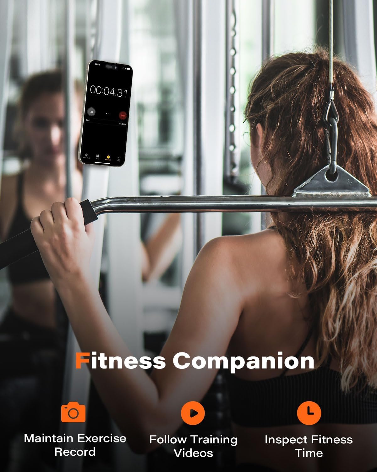 A2C Soporte de teléfono para gimnasio para MagSafe – 17 N54 Imanes fuertes Soporte de teléfono estable y seguro con correa ajustable, soporte 3 en 1 para equipo de gimnasio, cochecito, cinta de correr, bicicletas de ejercicio Peloton