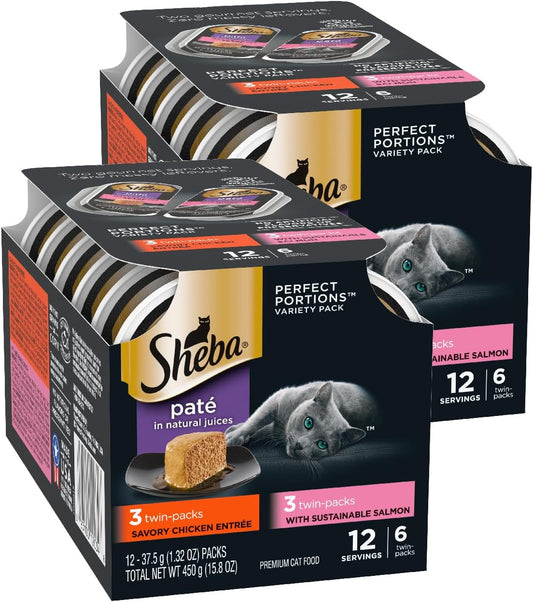 SHEBA - Paquete variado de paté húmedo para gatos, pollo sabroso y...