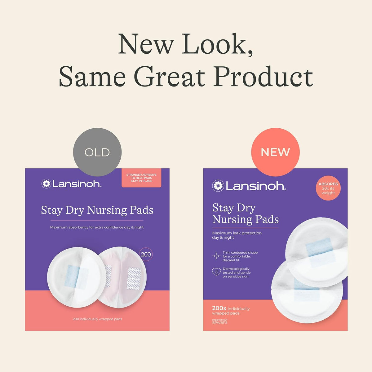 Lansinoh Stay Dry almohadillas de lactancia desechables, 200 unidad...