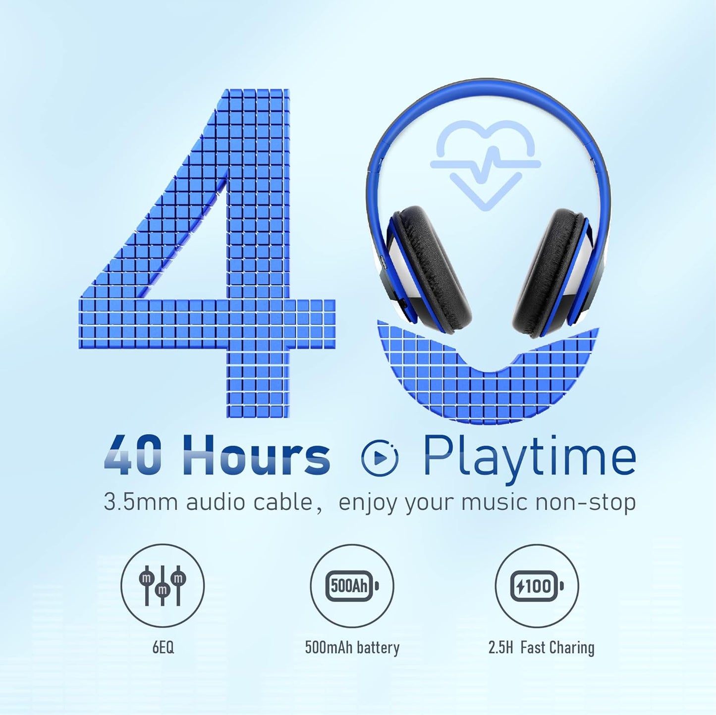Falebare Auriculares Bluetooth sobre la oreja, auriculares inalámbr...