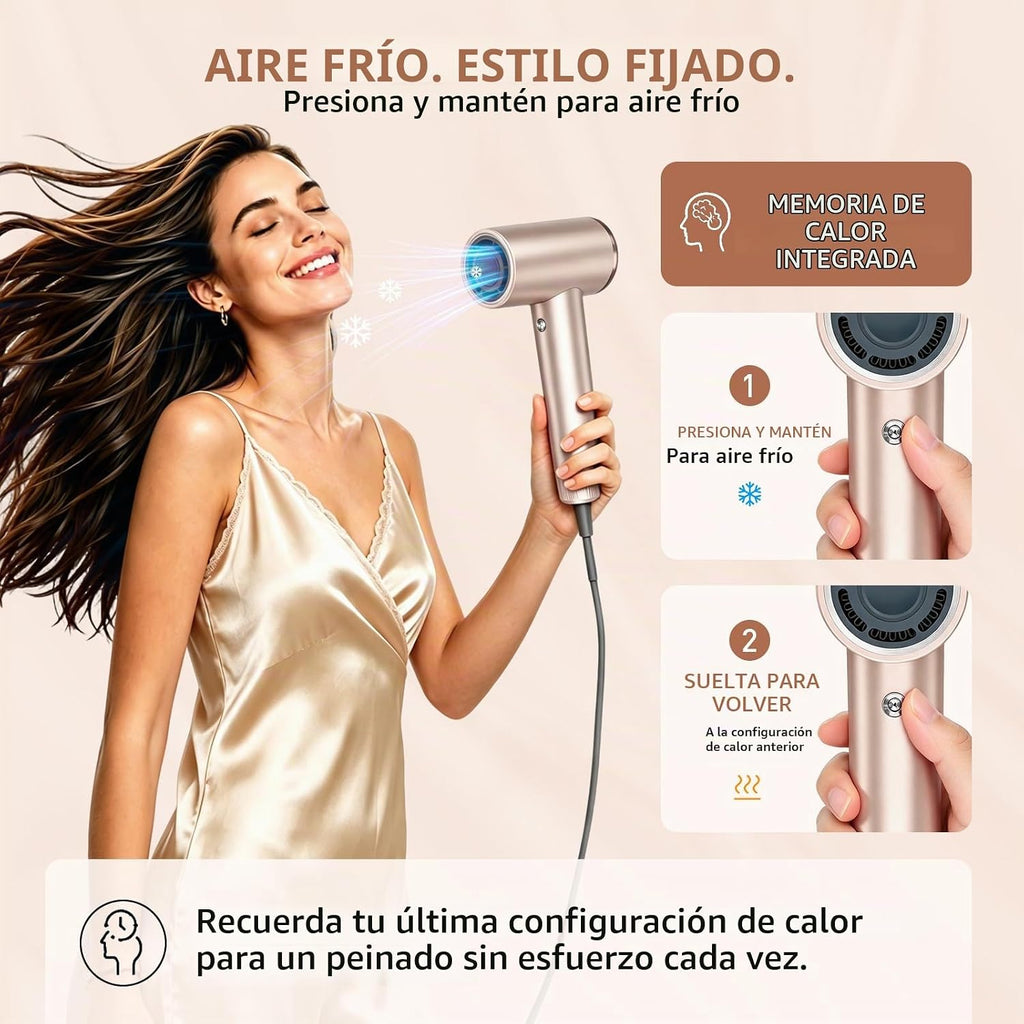 Secador de pelo iónico de alta velocidad Mythsight StyleVibe con 3...