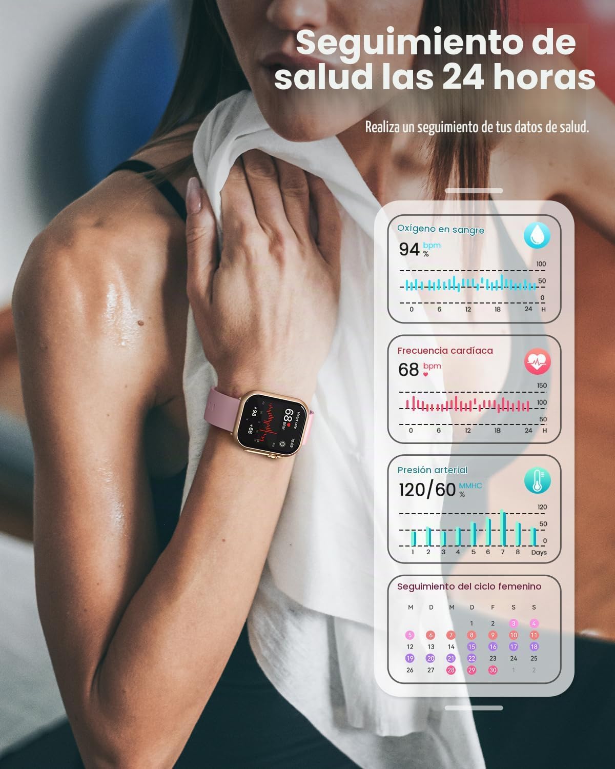 Reloj inteligente para mujer para iPhone Android: 1.85 "Smartwa...