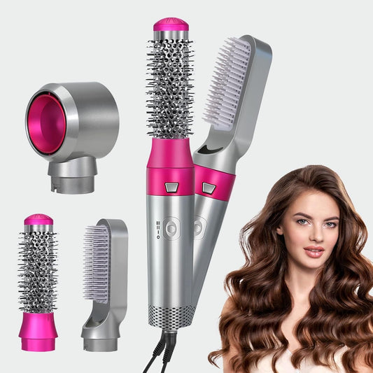 Juego de cepillos para secador, Air Sculpt 3 en 1 cepillo de aire caliente secador - Estilizador de peinado de salón para rizar, dar volumen y alisar con 3 cabezales intercambiables, cabello elegante