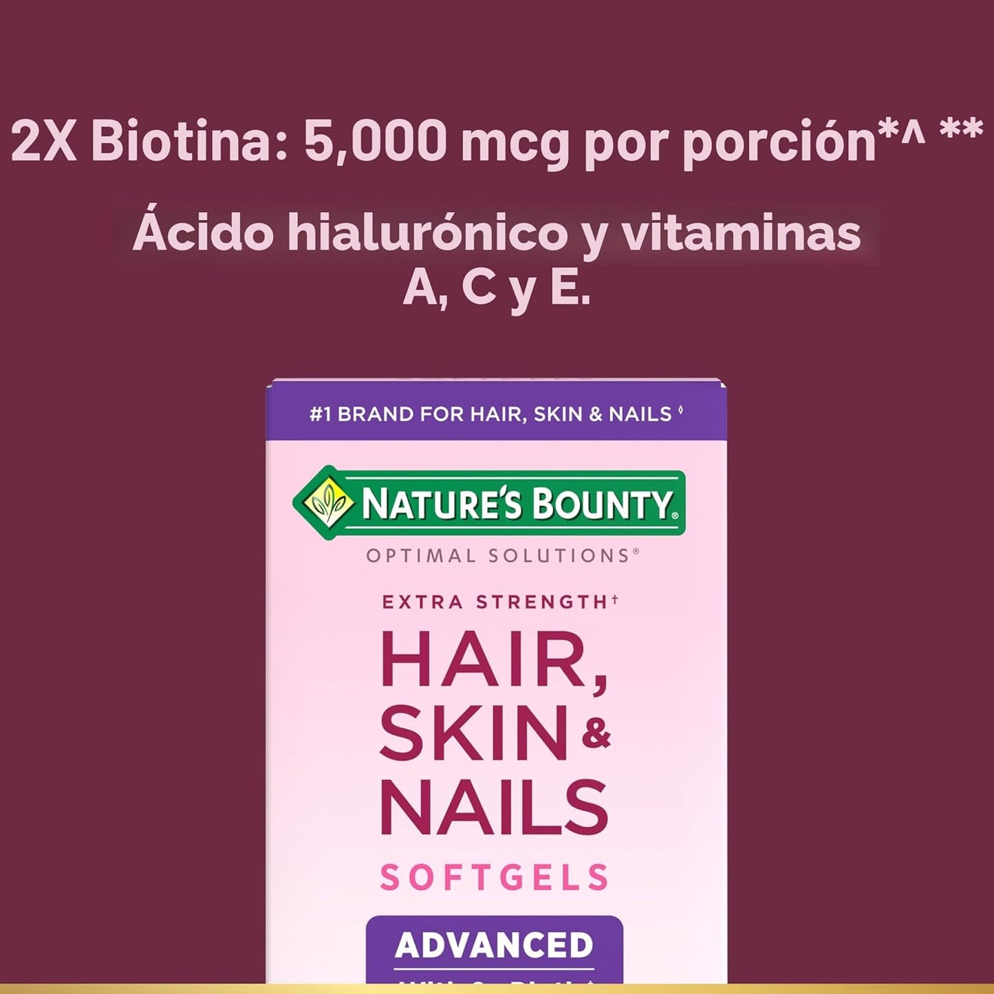 Nature's Bounty Cabello, Piel y Uñas Avanzado, Suplemento Vitam...