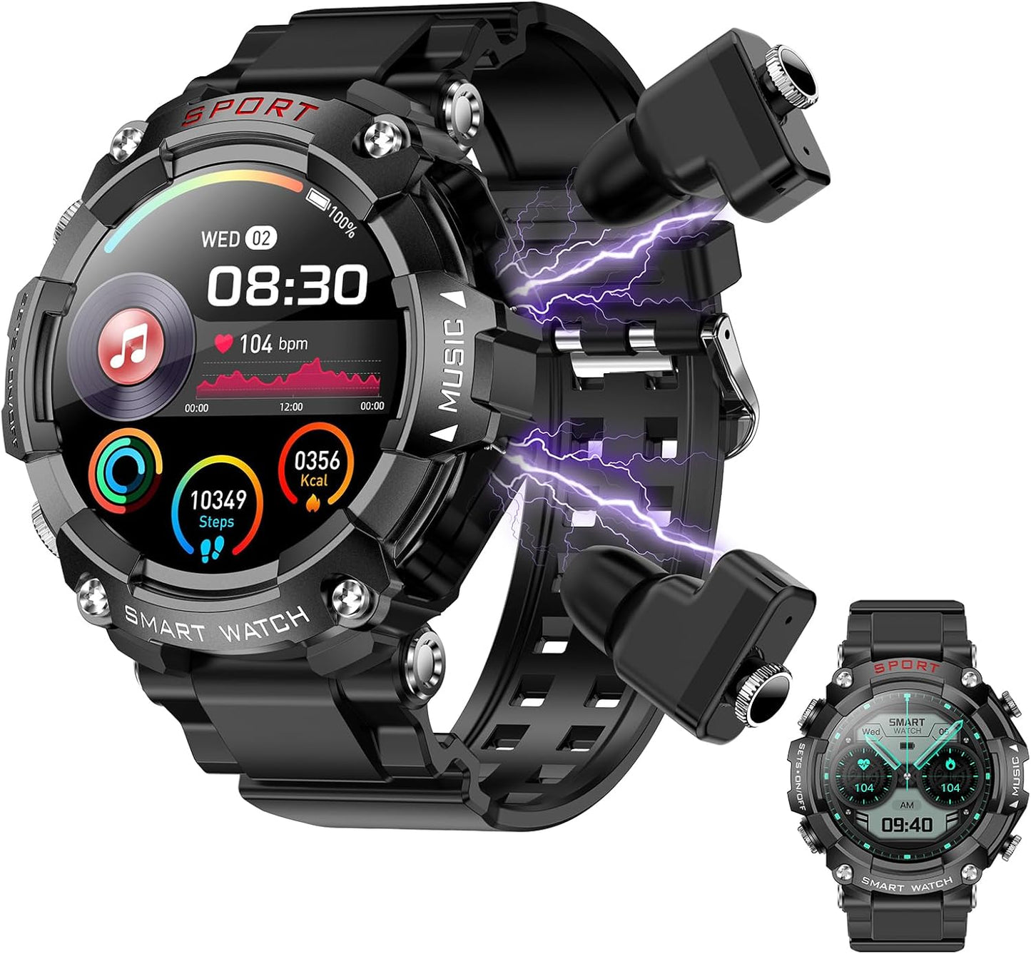 UYRGT Reloj inteligente con auriculares, para teléfono iOS y Androi...