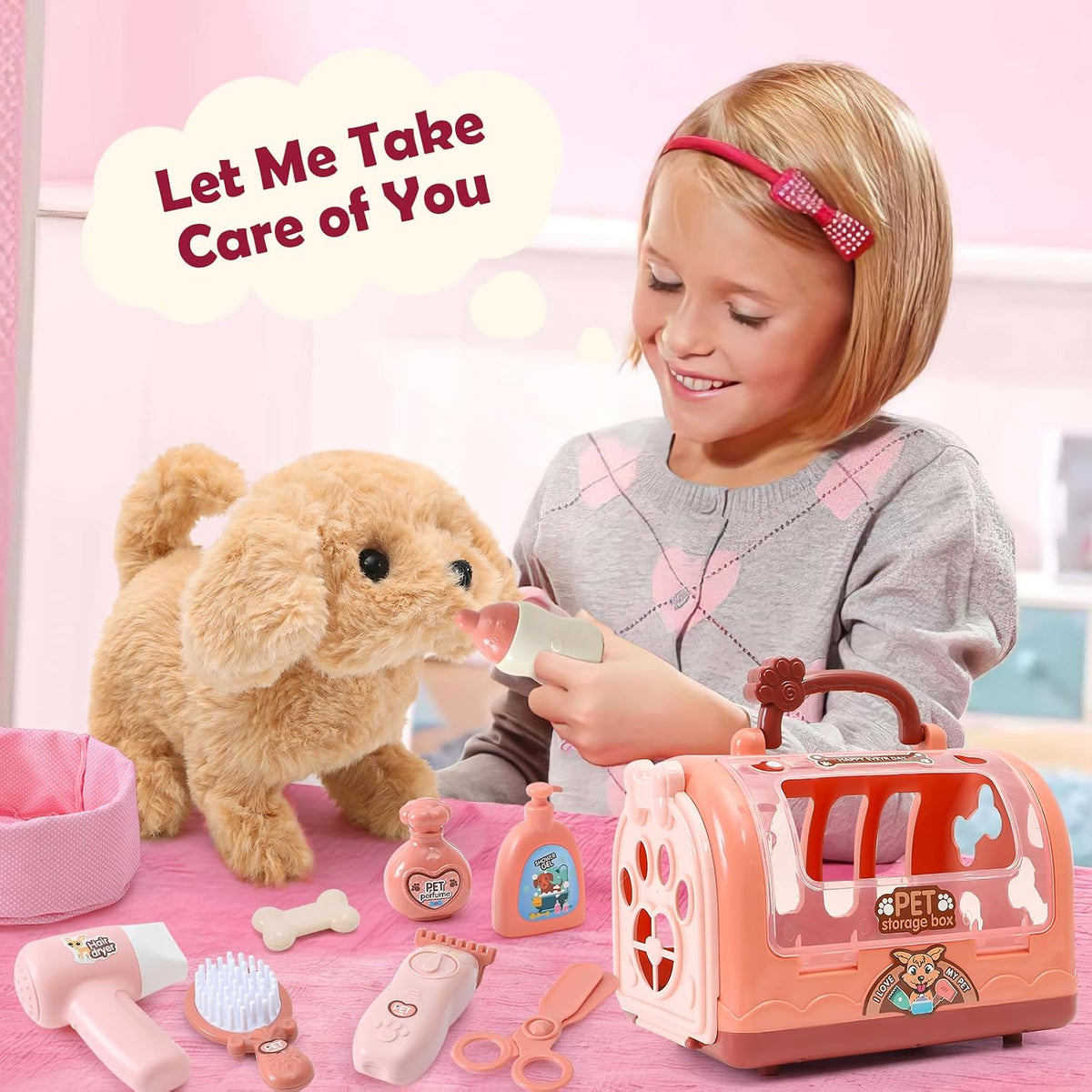 Golray Juguetes para perros para niños, perro electrónico con coche...