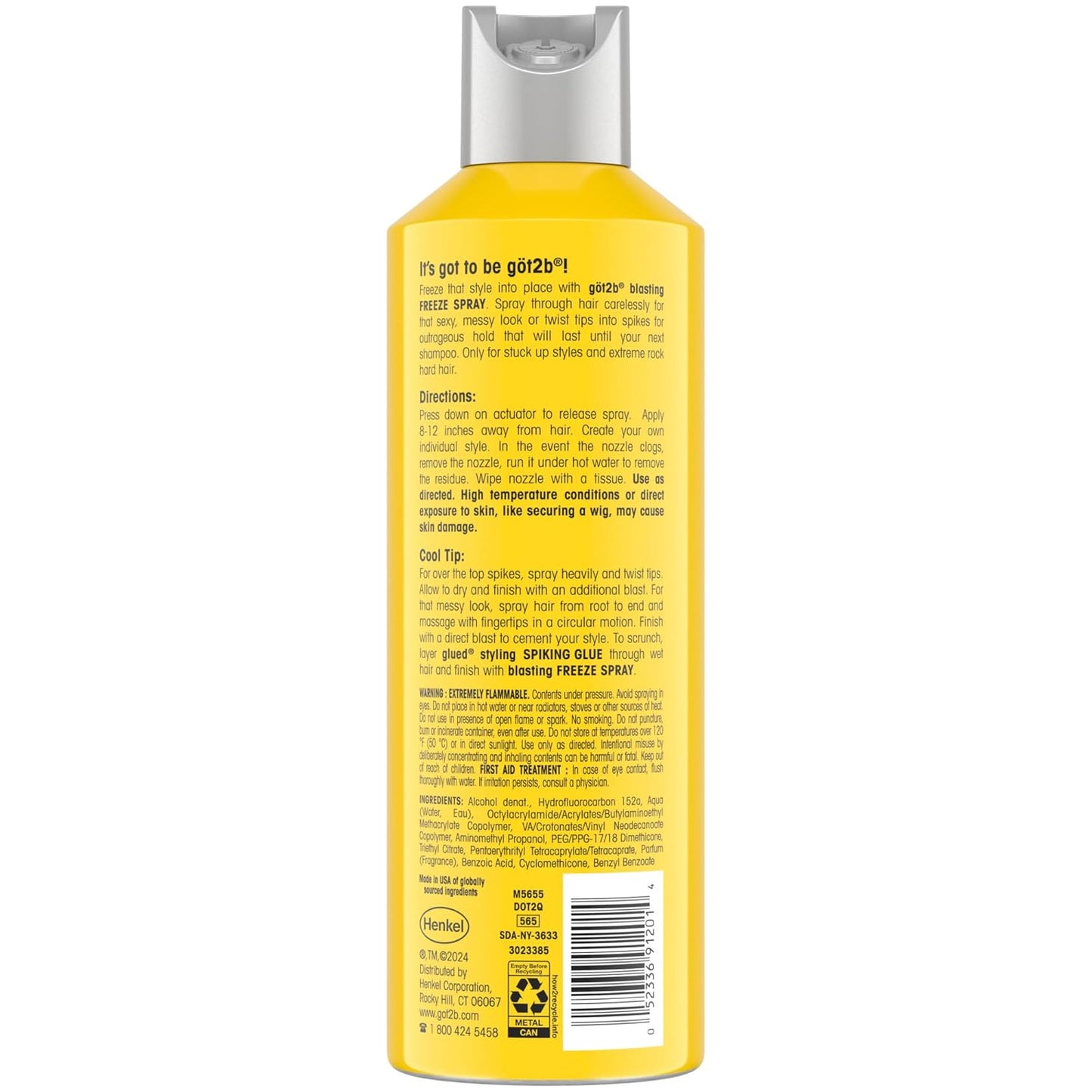 Got2B Glued Blasting Freeze Hairspray, 12 onzas (354 ml), Paquete de 2