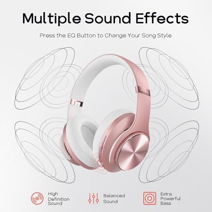 DOQAUS Auriculares Bluetooth sobre la oreja, auriculares inalámbric...