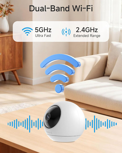 Noorio Cámara de seguridad para interiores 4K con WiFi de 5 GHz, cá...