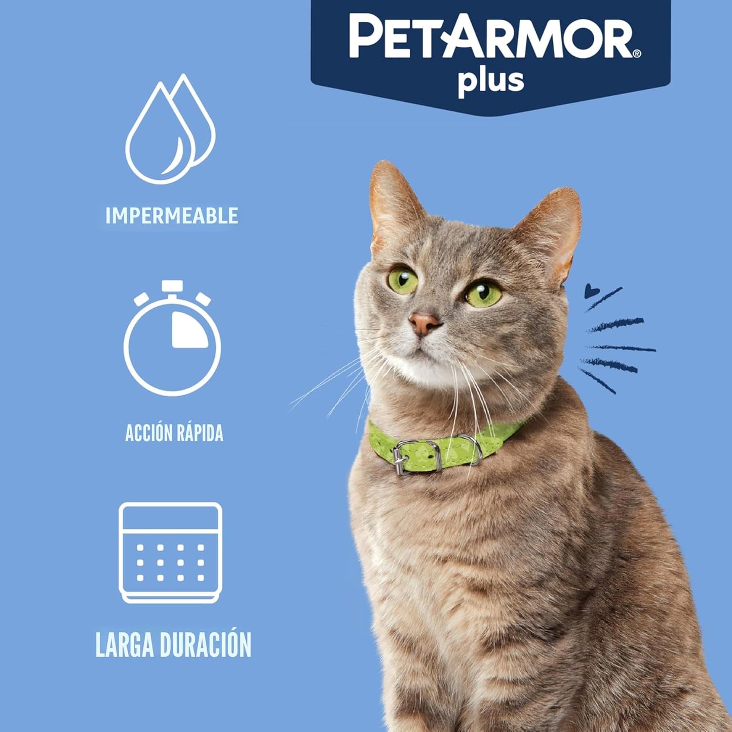 PetArmor Plus tratamiento anti pulgas y garrapatas para gatos de má...