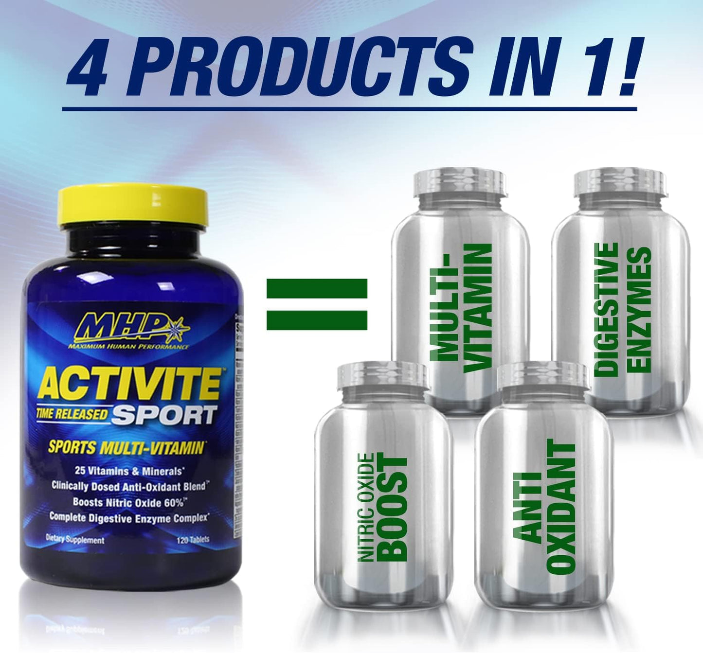 MHP Activite Sport Multi Vitamina, 25 vitaminas y minerales, refuer...