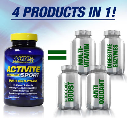 MHP Activite Sport Multi Vitamina, 25 vitaminas y minerales, refuer...