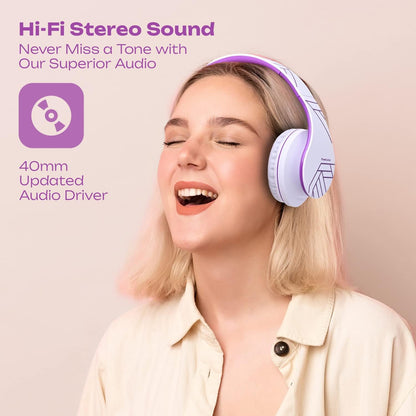 PowerLocus Auriculares Bluetooth sobre la oreja, auriculares inalám...
