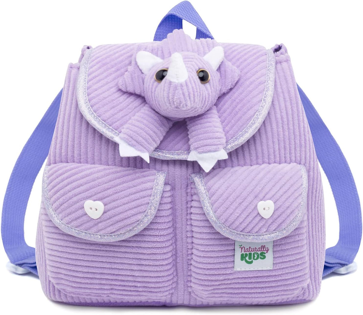 Naturally KIDS Mini mochila Triceratops de dinosaurio morado, regal...