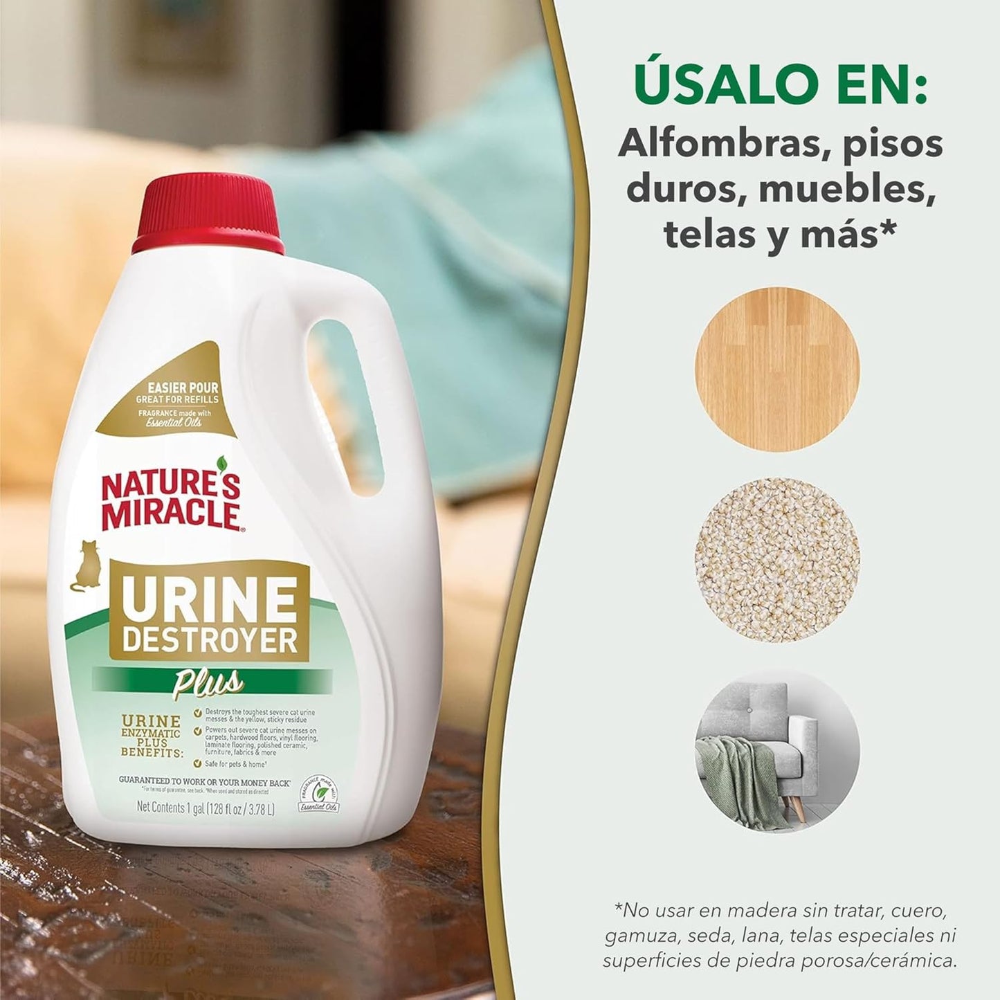 Nature's Miracle Destructor de Orina Plus para Gatos, Fórmula E...