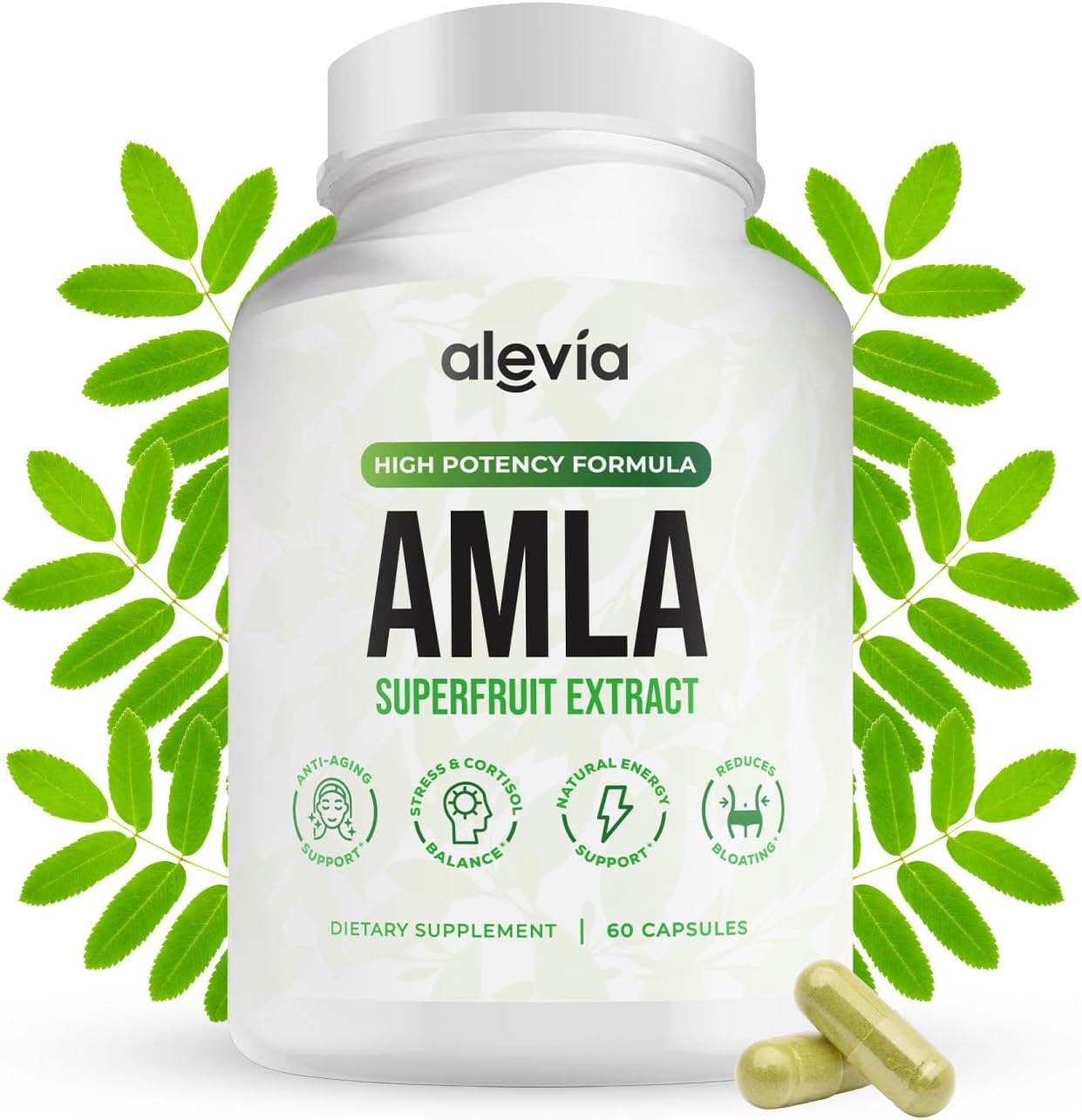 Alevia Cápsulas orgánicas Amla de 1000 mg \u2013 Suplemento de frut...