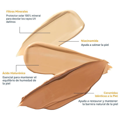 CeraVe Protector solar mineral hidratante SPF 30 con tinte transpar...