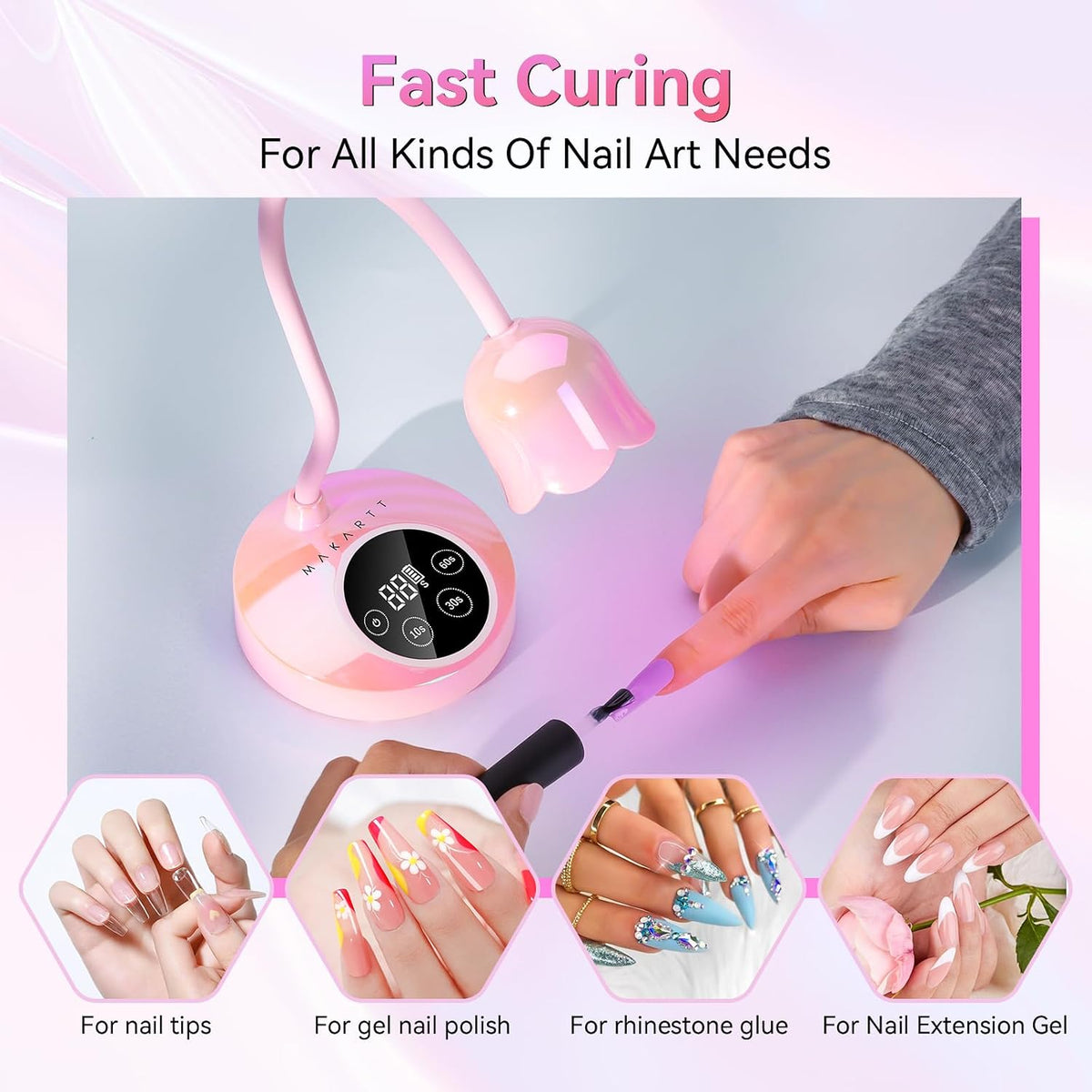 Makartt Flash Cure - Lámpara de uñas UV para uñas de gel, diseño de...