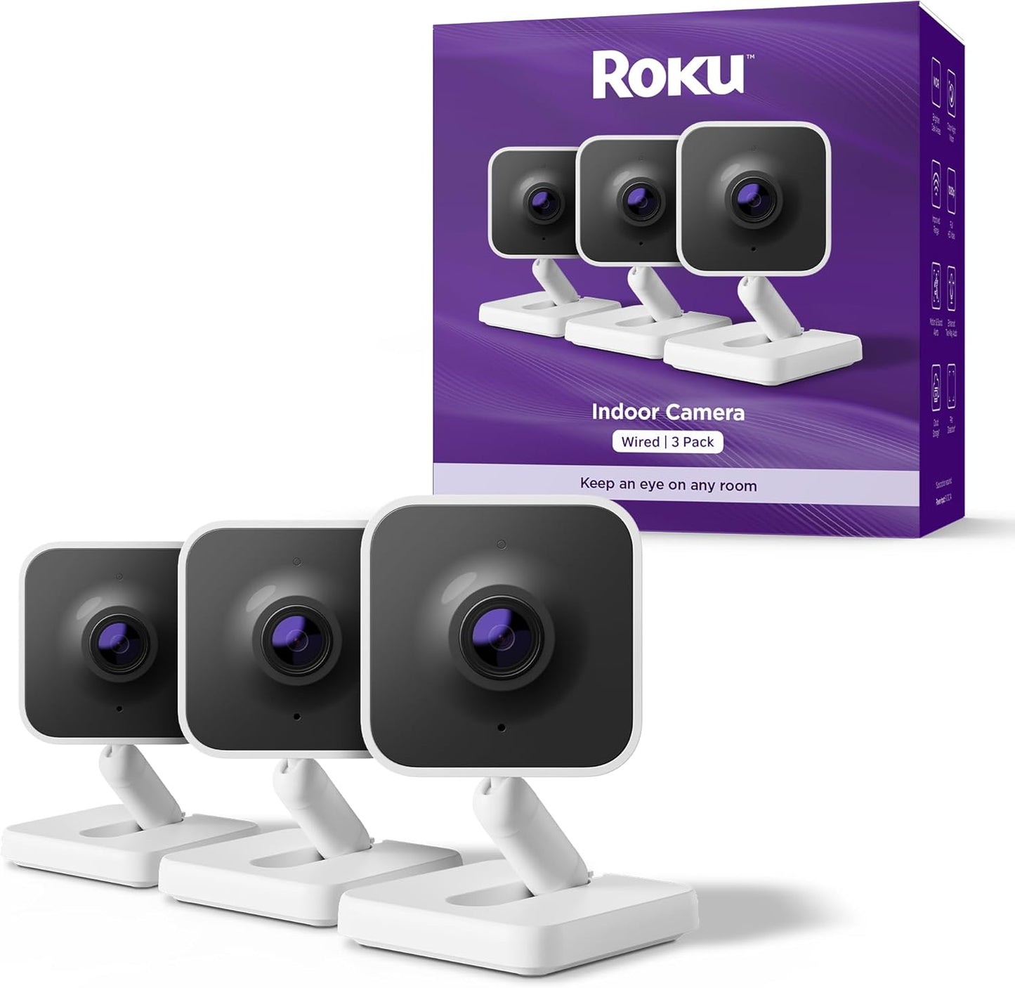 Roku Cámara interior \u2013 Seguridad para el hogar \u2013 Paquete...